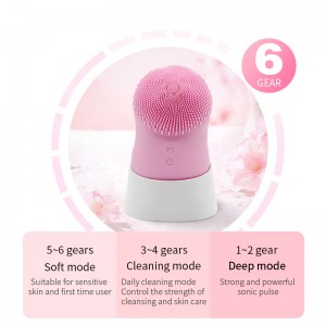 sonic electric silicone facial cleansing brush massage brush