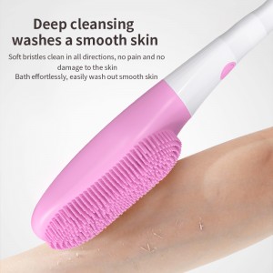 Waterproof Vibration Electric Silicone Shower Brush with Long Handle