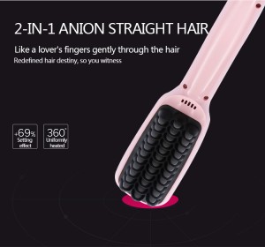 Electric Ion Hair Straightener Comb 2 in 1 Hot Air Comb Multifunctional Hair Dryer