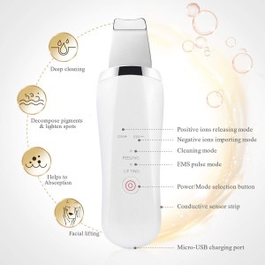 rechargeable facial skin scrubber ultrasonic skin care machine